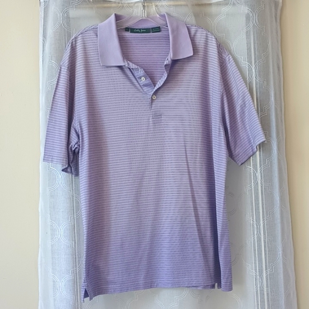 Bobby Jones Men's Purple Striped Golf Shirt